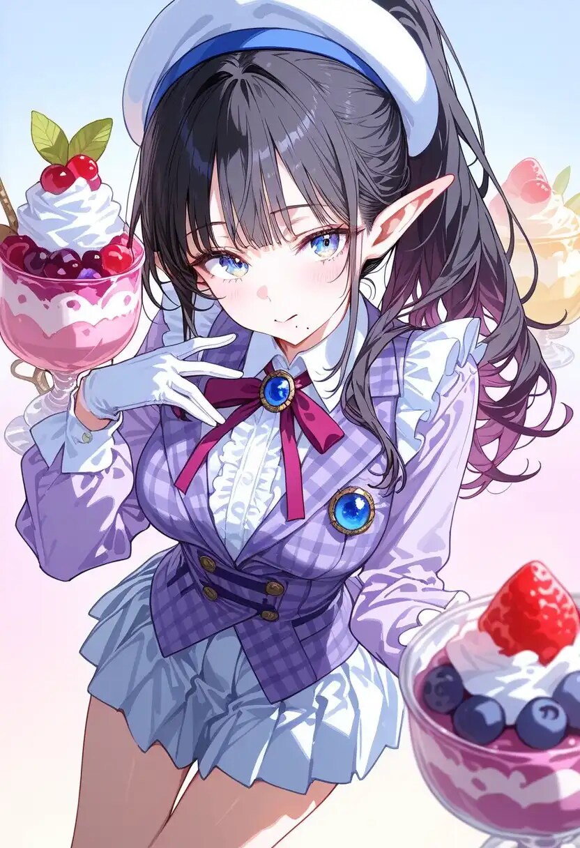 ブルーベリーケーキと、うちの子:アカリ | の人気AIイラスト・グラビア
