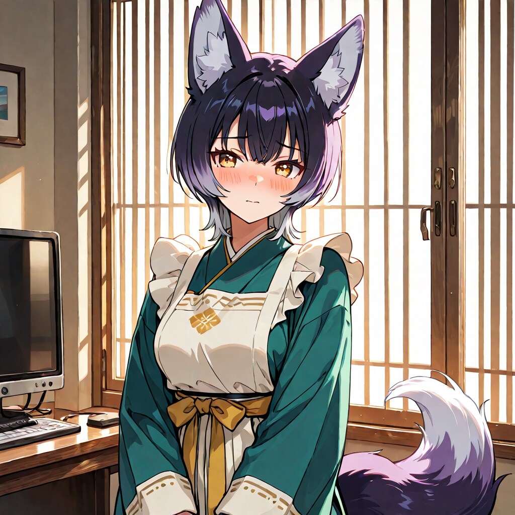 キツネ耳で固まるクール女子