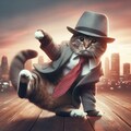スーツ姿で踊る猫 5枚目
