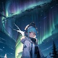 aurora borealis, 1girl alone 2枚目