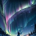 aurora borealis, 1girl alone 3枚目