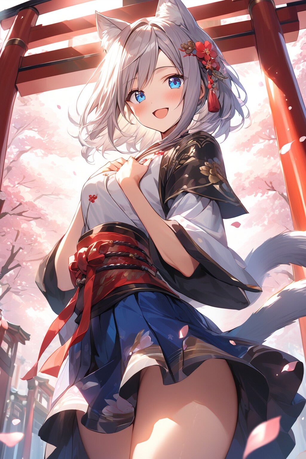 猫巫女様と桜