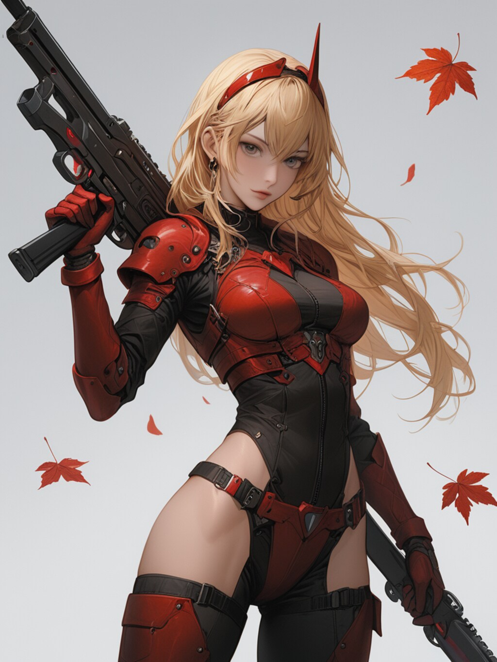 steampunk demon armor girl