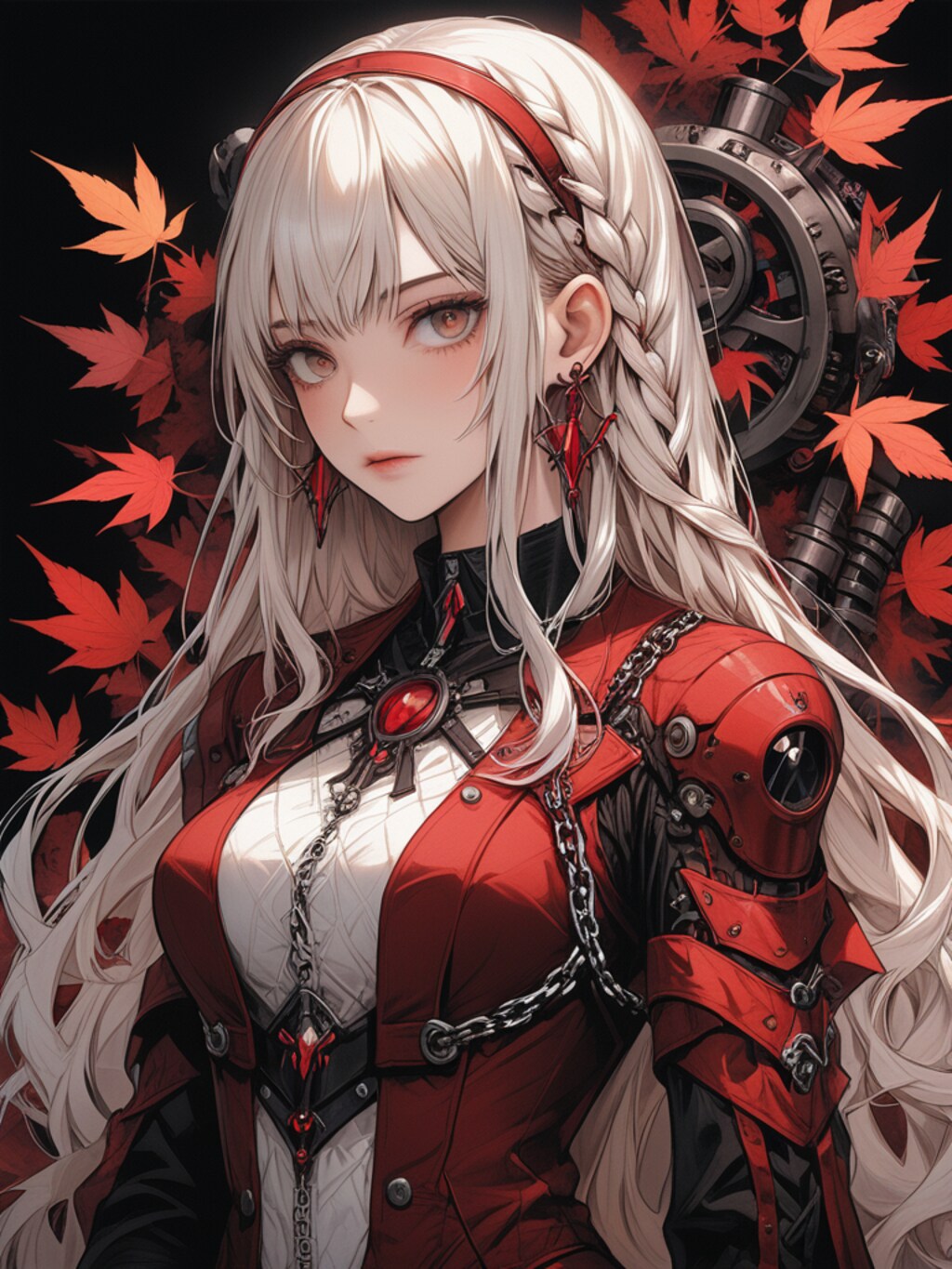 steampunk demon armor girl