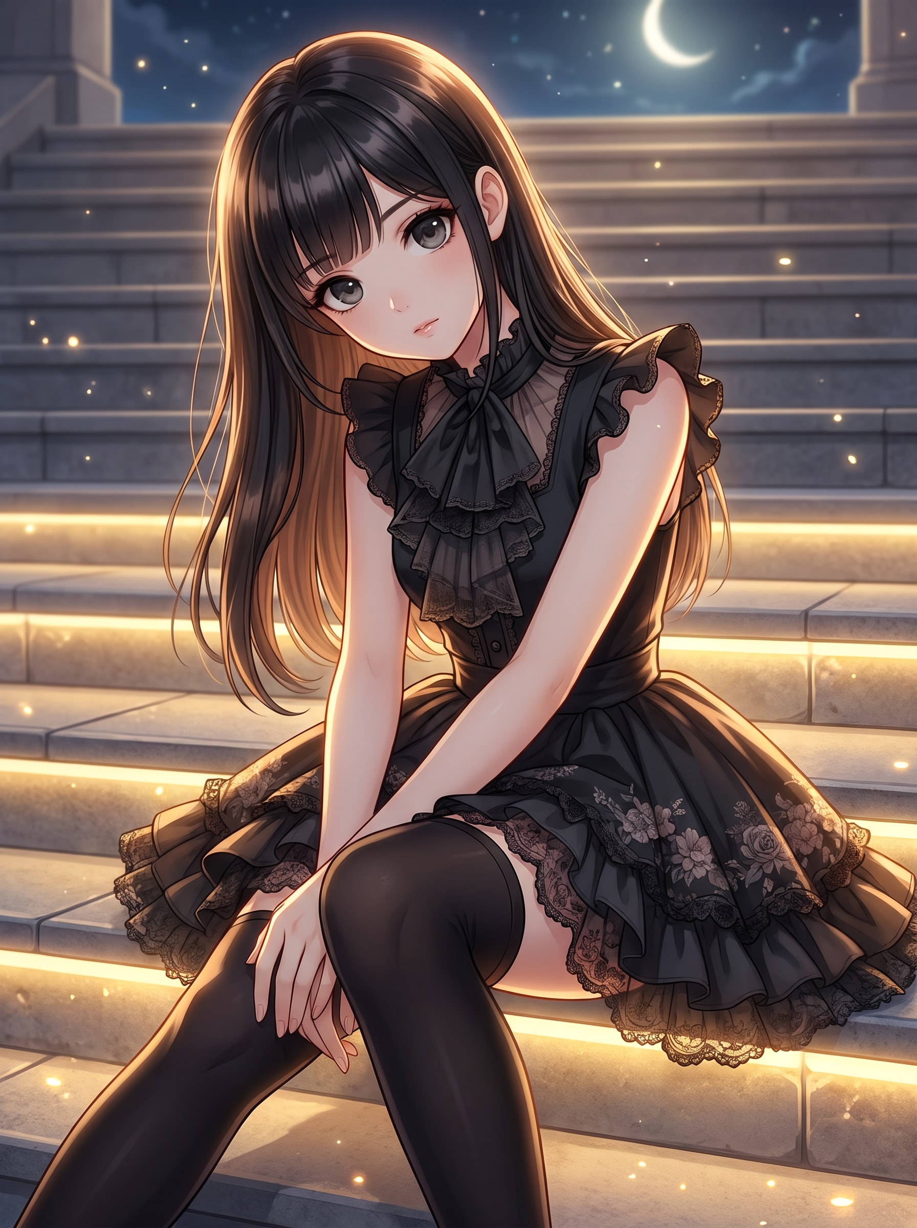 燦燈黒裙少女 | の人気AIイラスト・グラビア