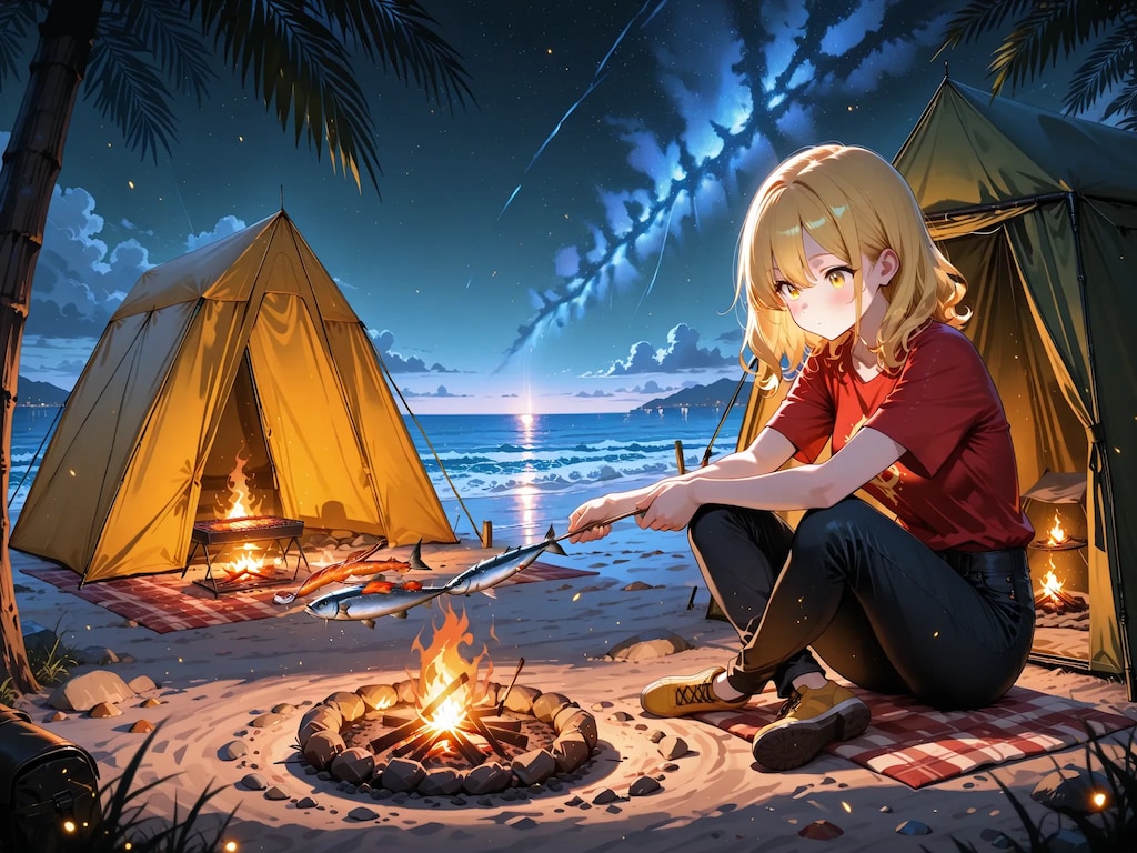 コナエミ Camp on the beach (うちの子秘話もあるよ！)