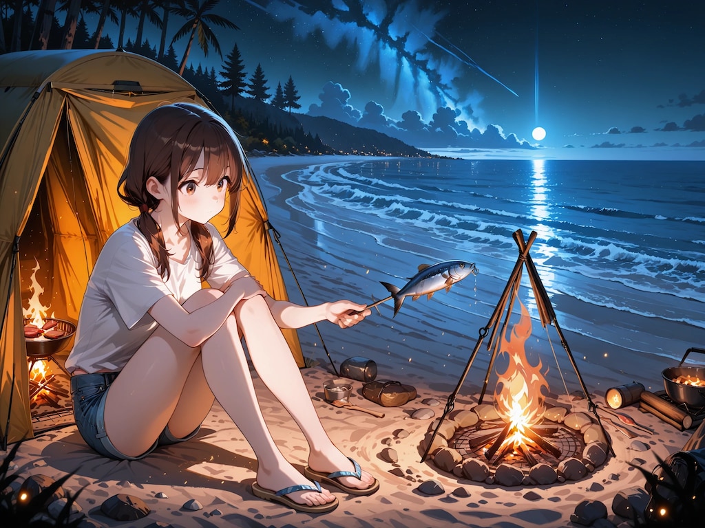 コナエミ Camp on the beach (うちの子秘話もあるよ！)