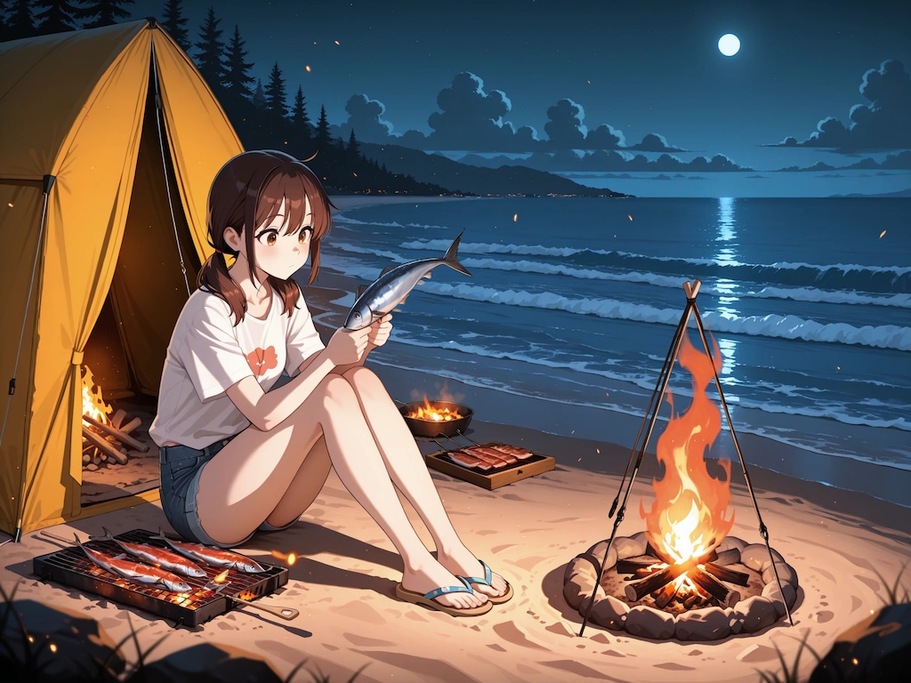 コナエミ Camp on the beach (うちの子秘話もあるよ！)