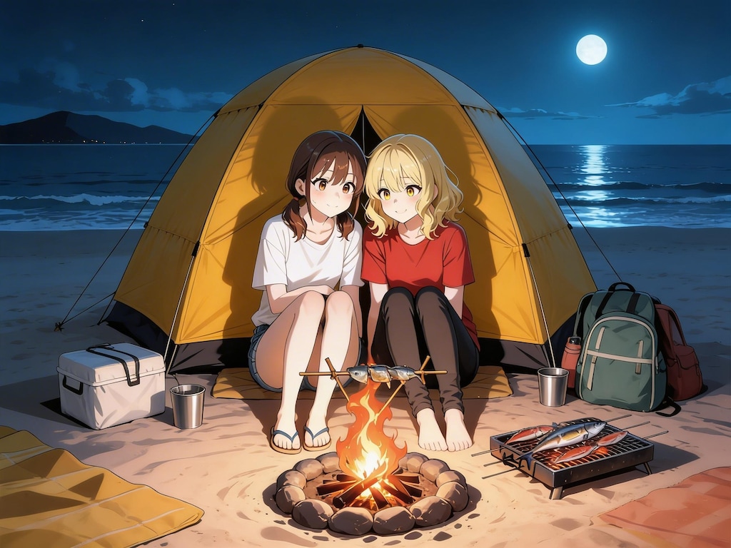 コナエミ Camp on the beach (うちの子秘話もあるよ！)