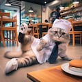 レストランで働く猫 7枚目