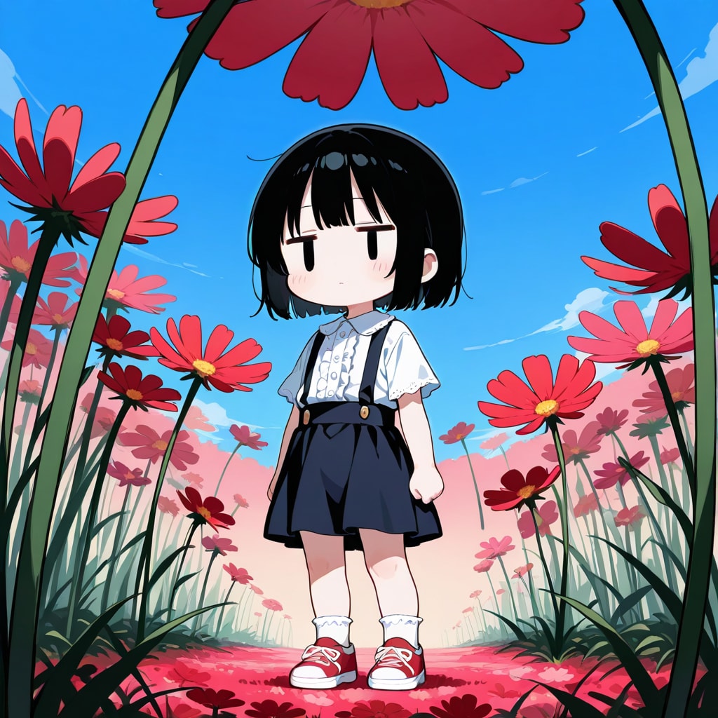 コスモスを愛でる