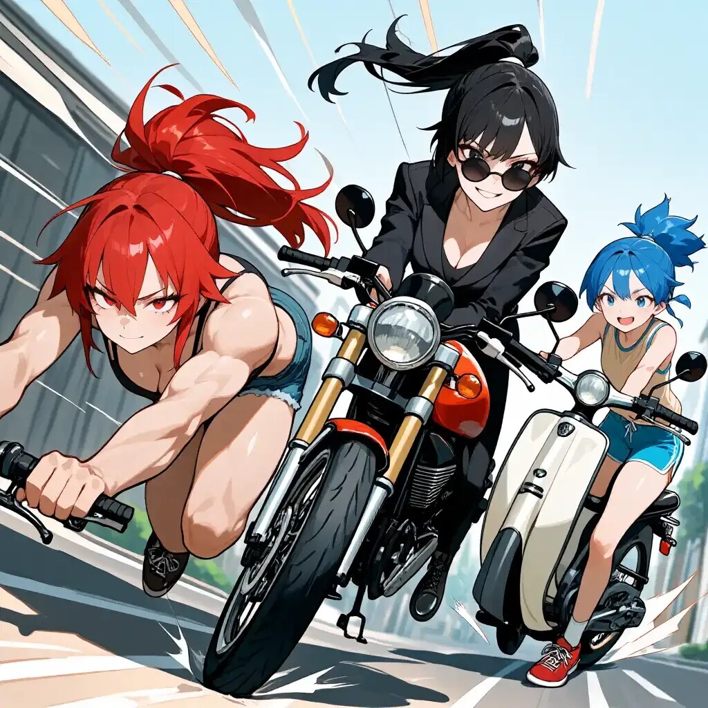 赤・黒・青ぽにちゃん 描き分け