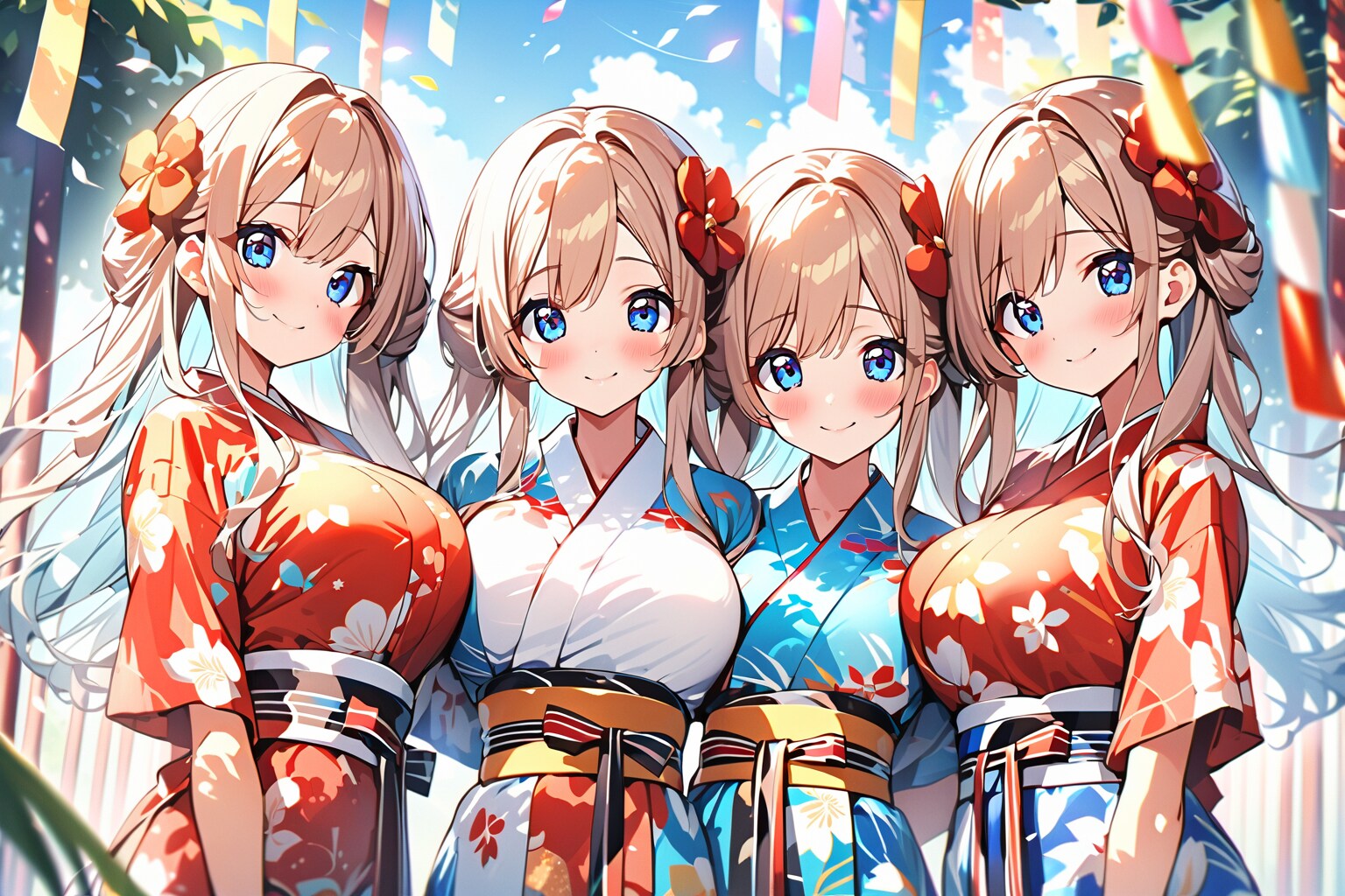 四つ子の七夕祭り