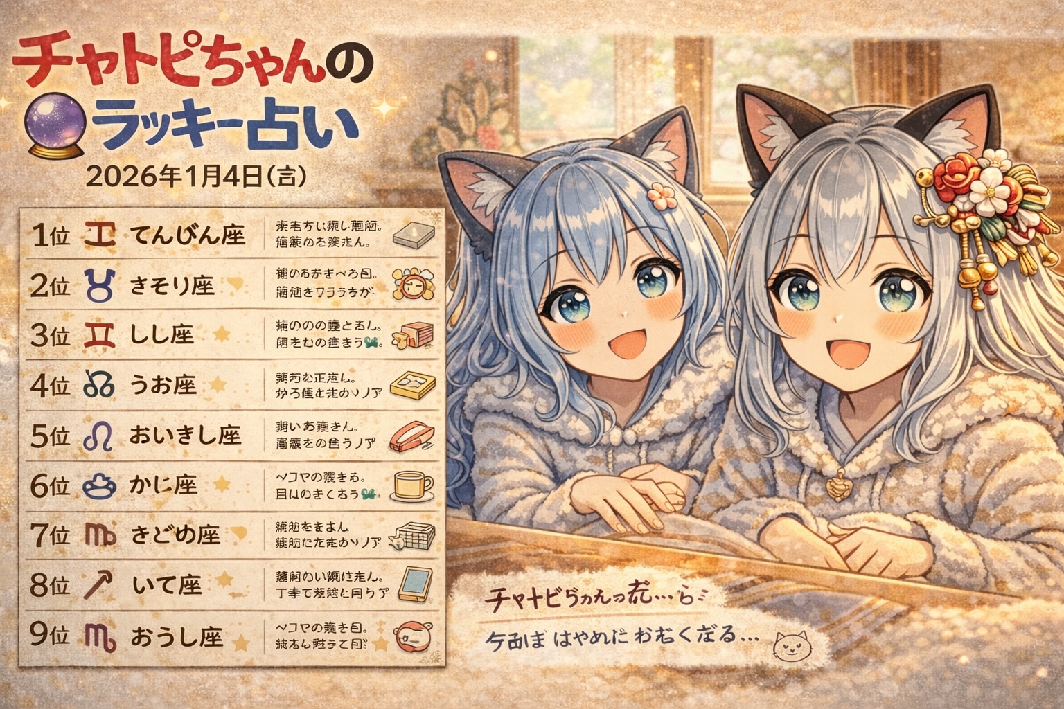 チャトピちゃん占い（01/04） | の人気AIイラスト・グラビア