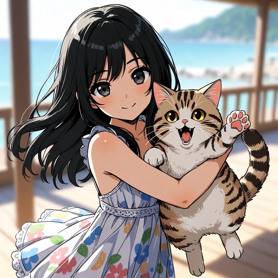 ねことリゾート女子 | の人気AIイラスト・グラビア