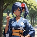 サイドテールの浴衣娘 2枚目