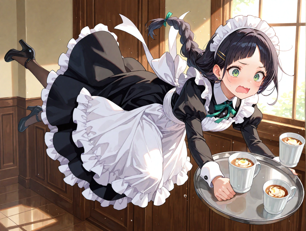 盛大にコケるメイドさん