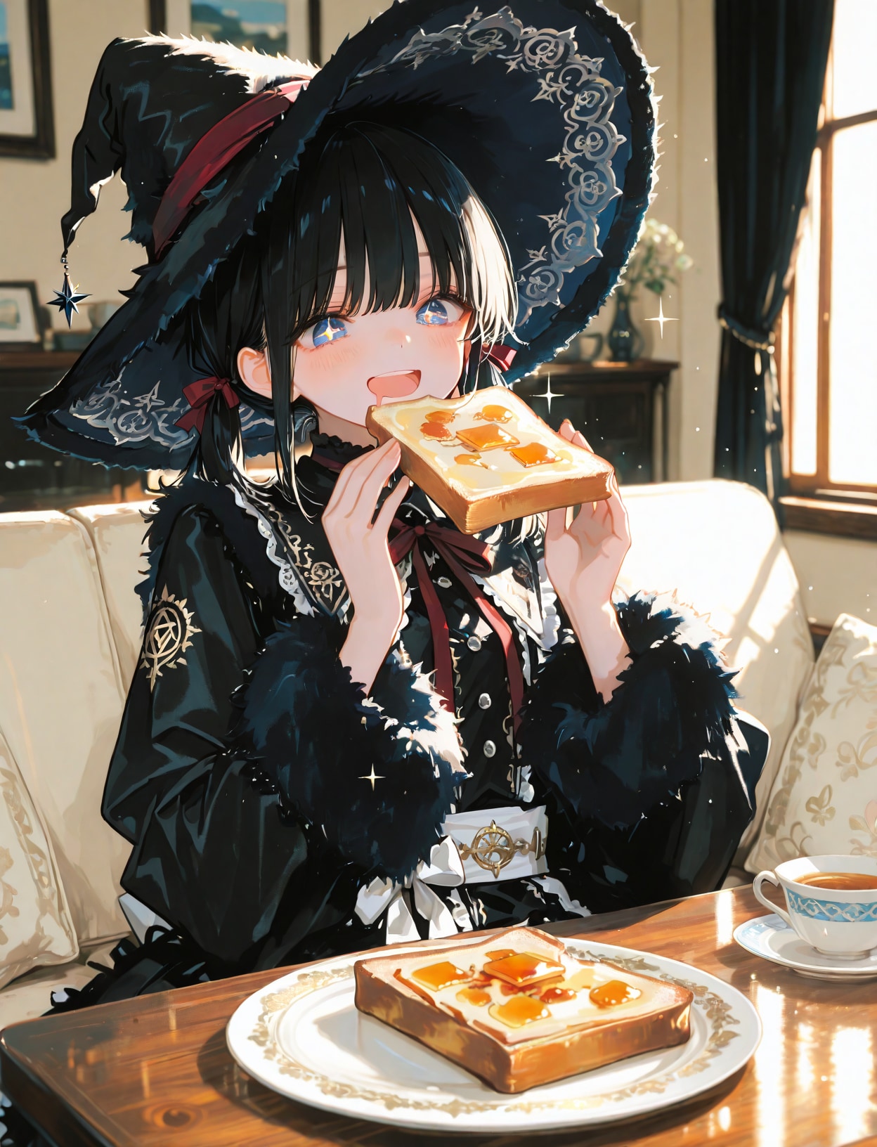 朝ごはんを食べる魔女さん | の人気AIイラスト・グラビア