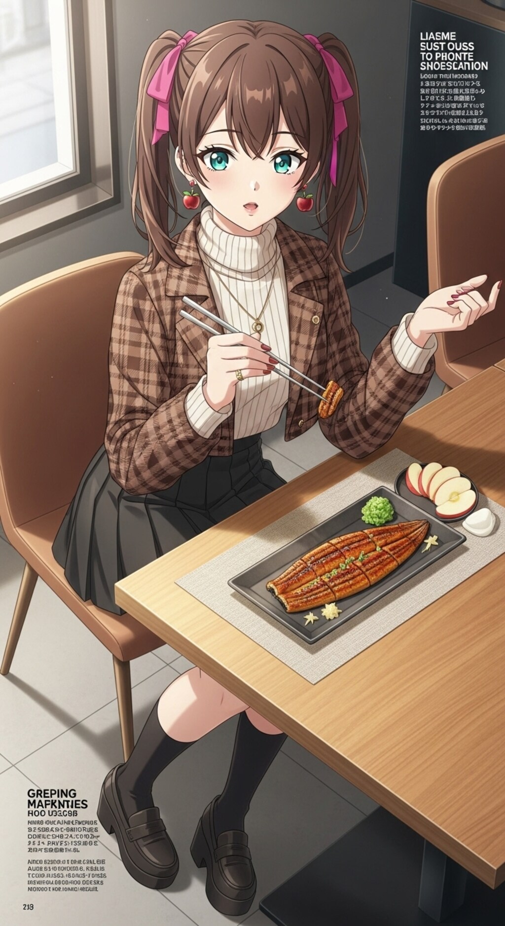 アナゴを食べているはるかの雑誌広告