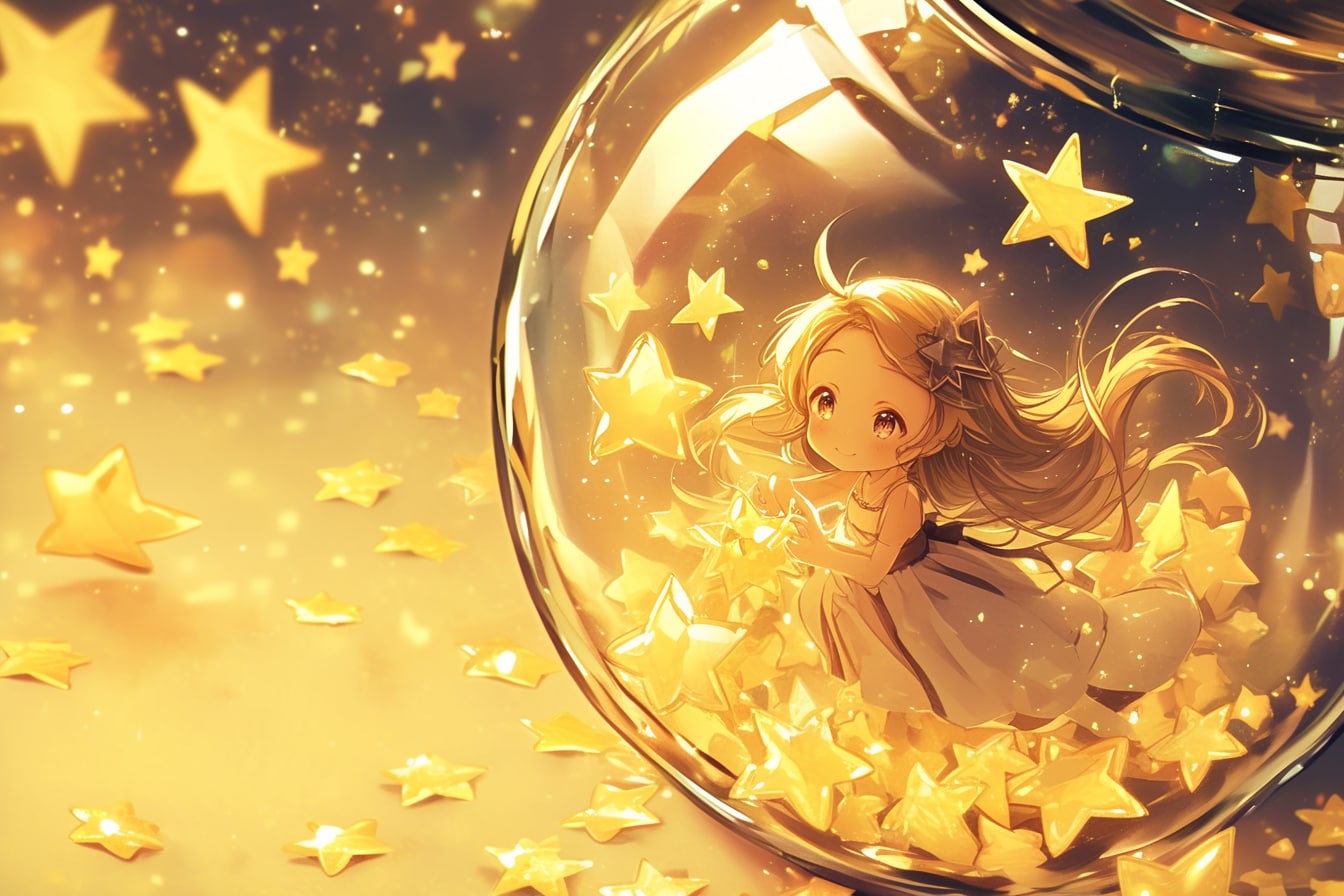 「瓶詰の少女」黄03 | の人気AIイラスト・グラビア