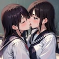 百合キス女子高生 5枚目