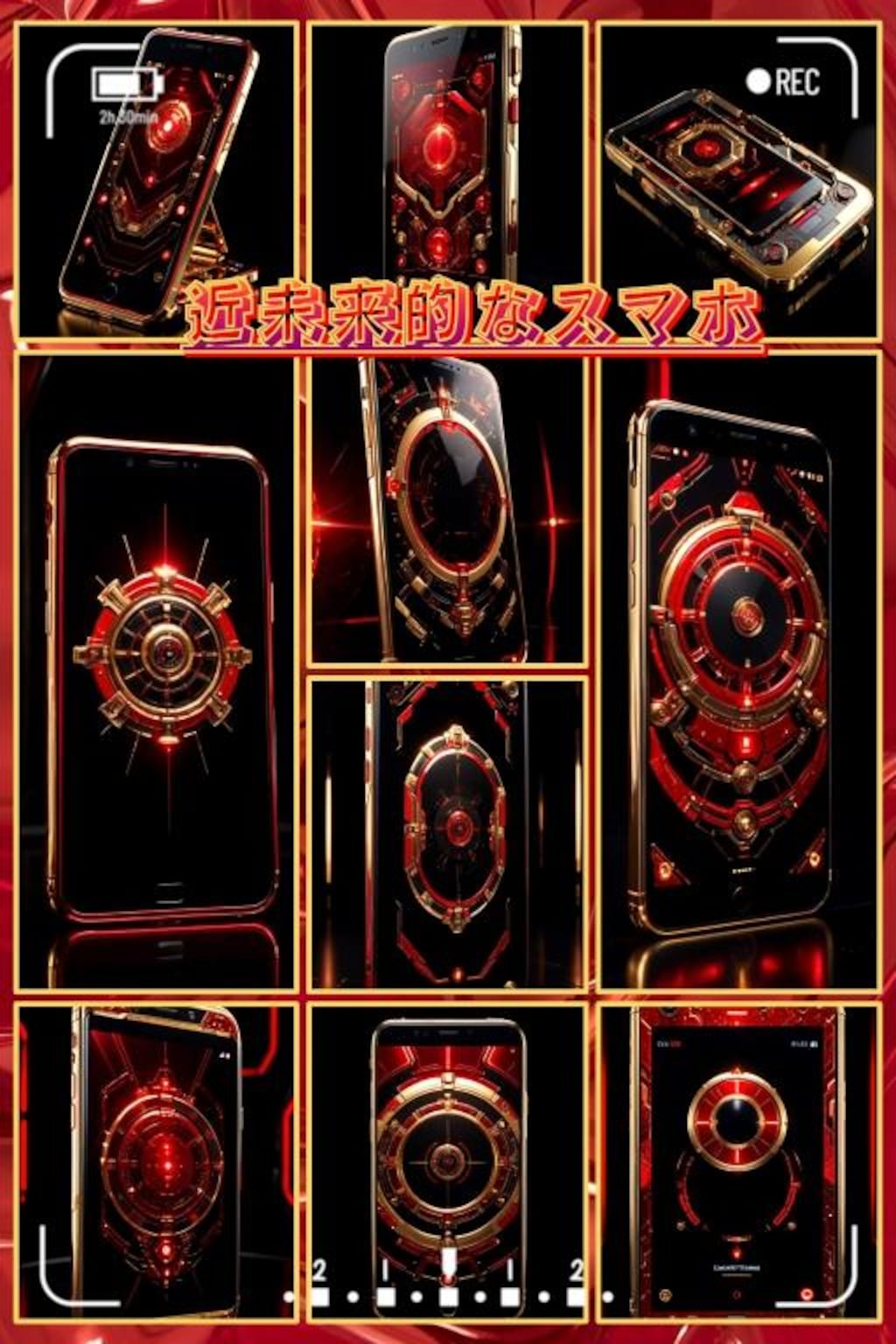 近未来的なスマホ　コラージュ