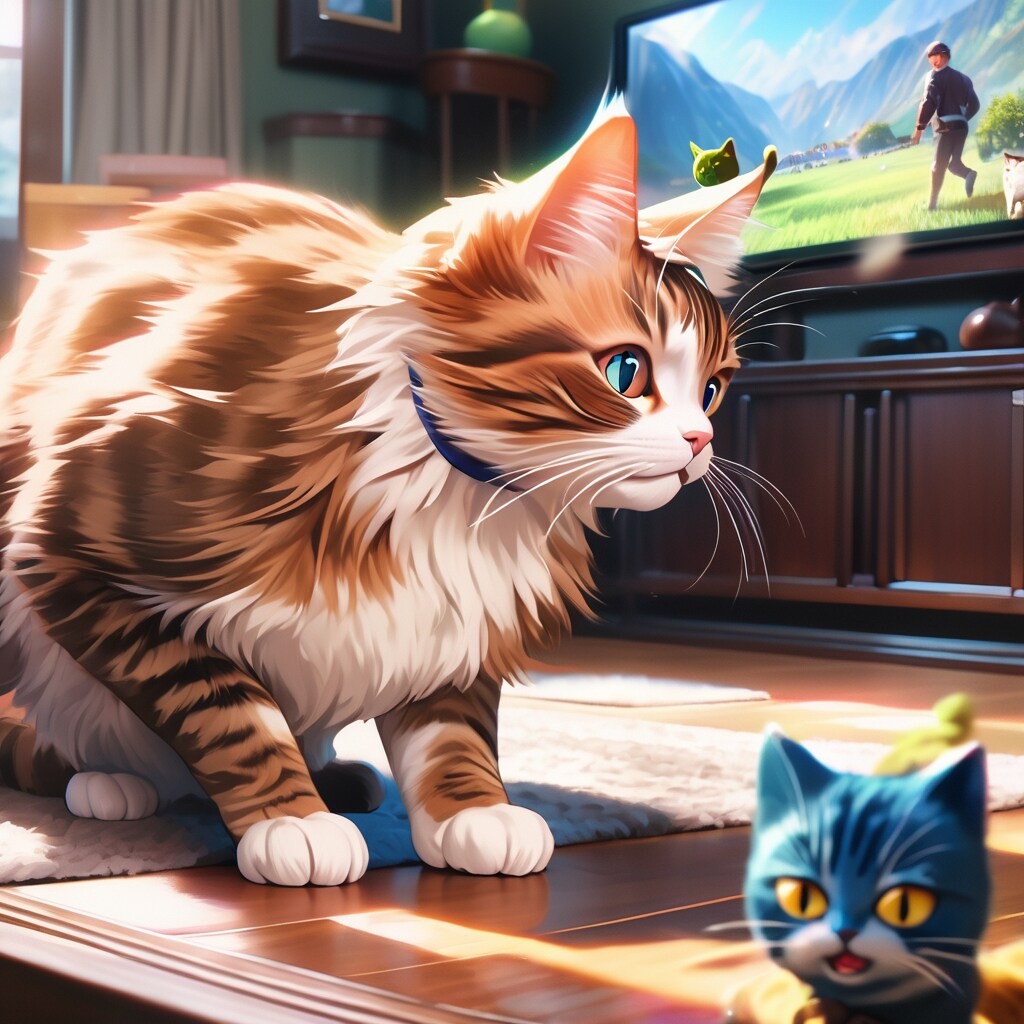 普通のネコと謎のミニブルーネコ