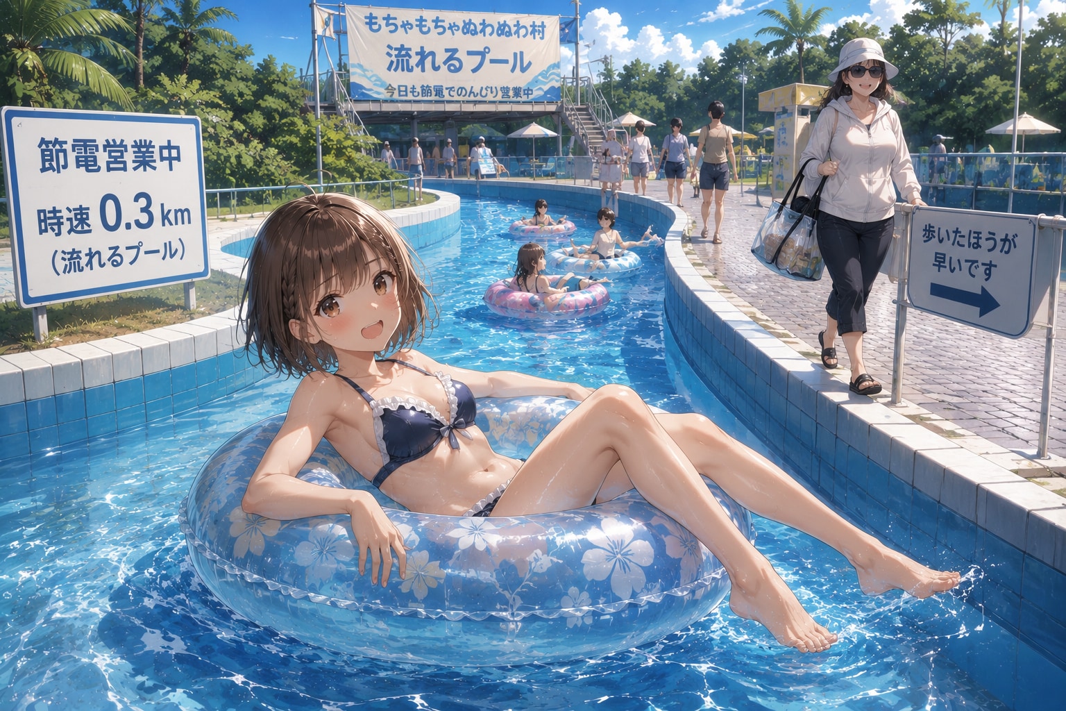 もちゃもちゃぬわぬわ村村営プールの流れるプール