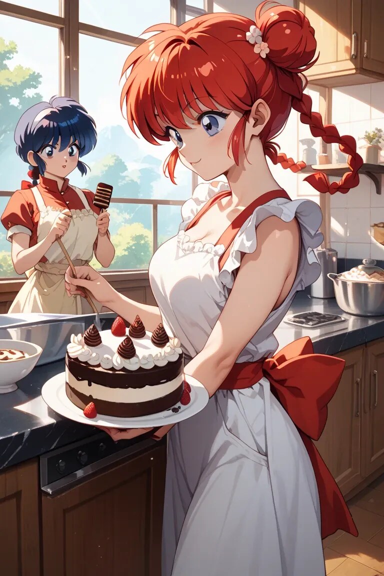 チョコレートケーキを作る女子たち