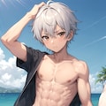 褐色銀髪男子 3枚目