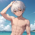 褐色銀髪男子 2枚目