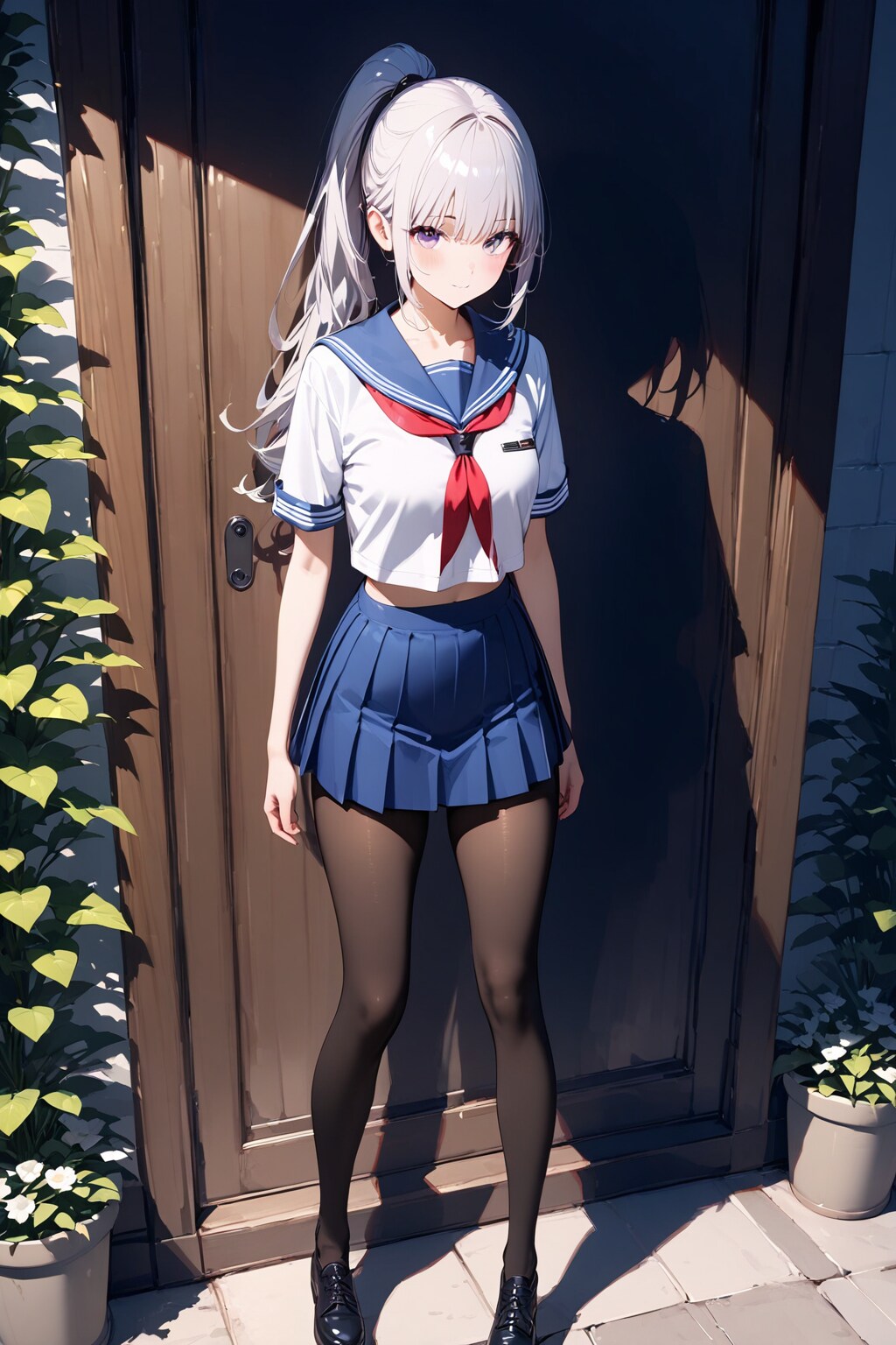 (993HQ)銀髪ちゃんセーラー服