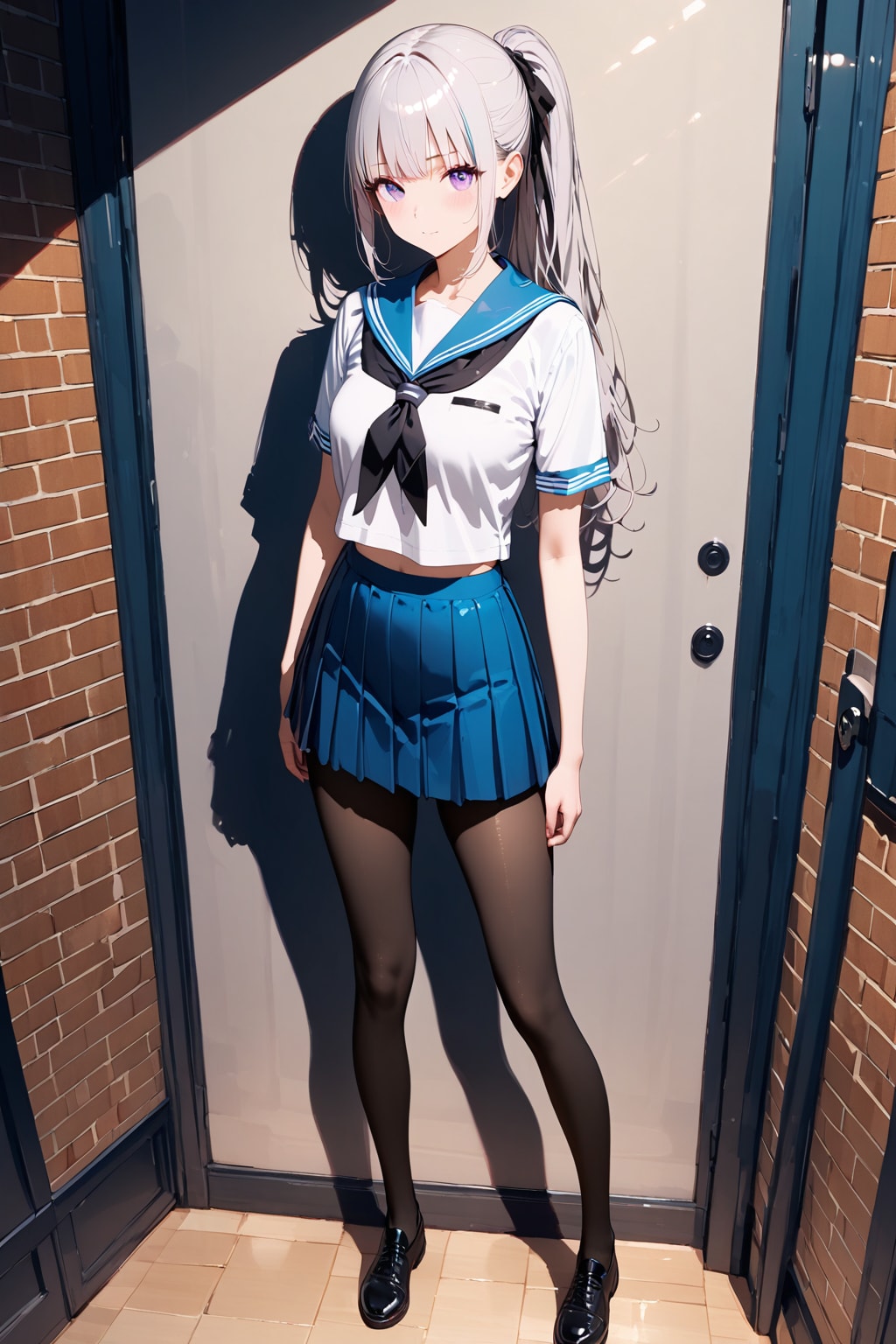 (993HQ)銀髪ちゃんセーラー服