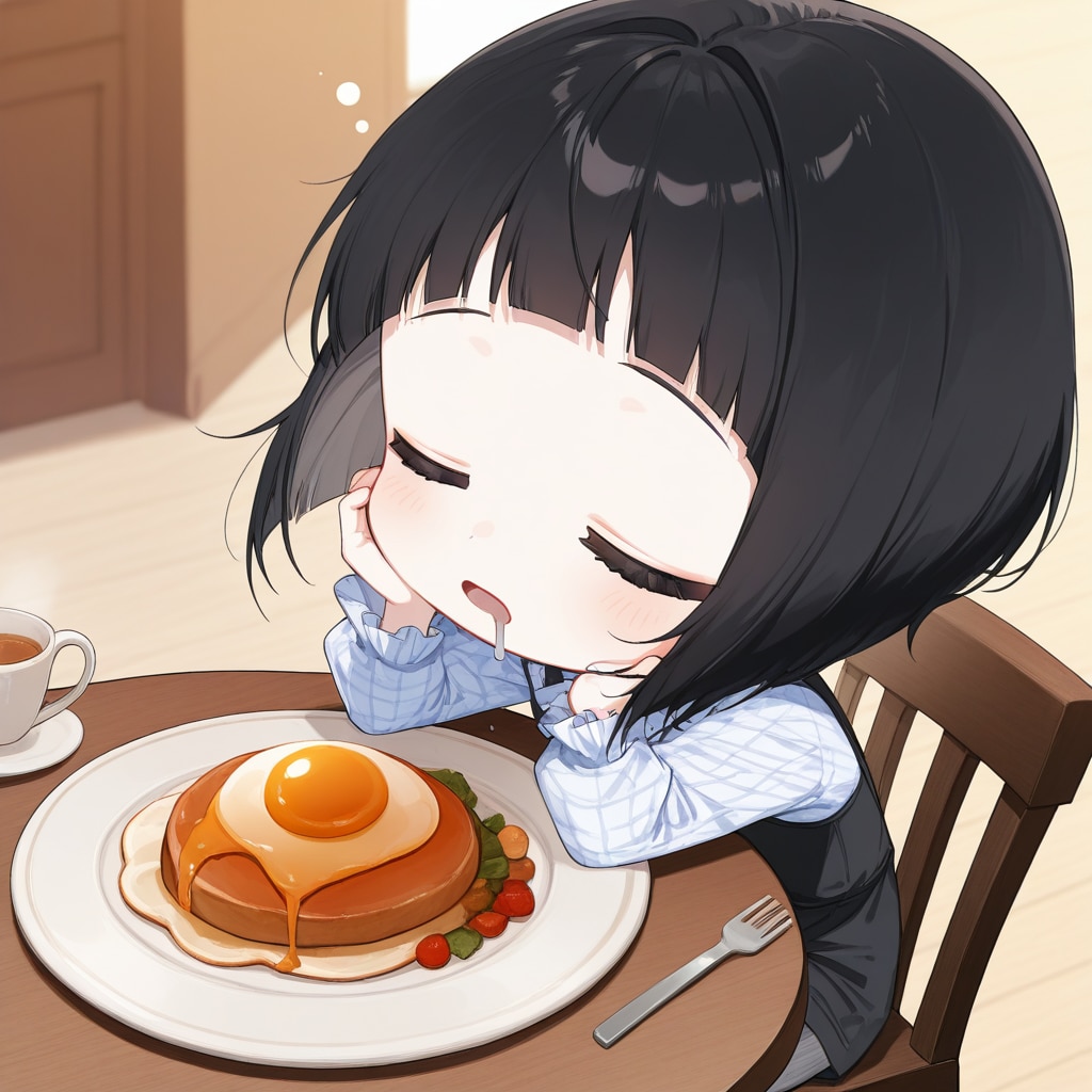 朝ご飯中に・・
