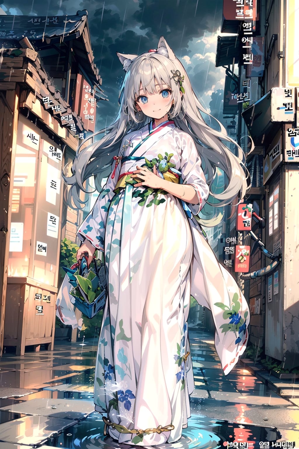 雨のコリアタウン☔🐺