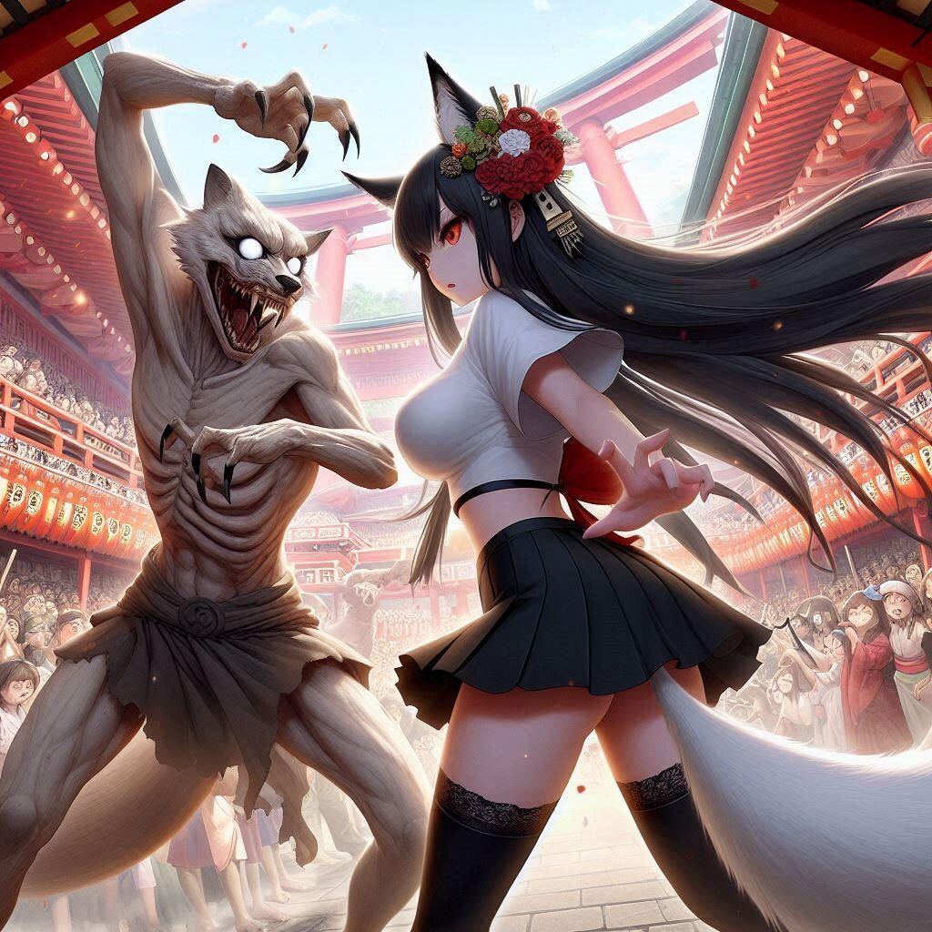 妖狐と闘うオキツネ巫女