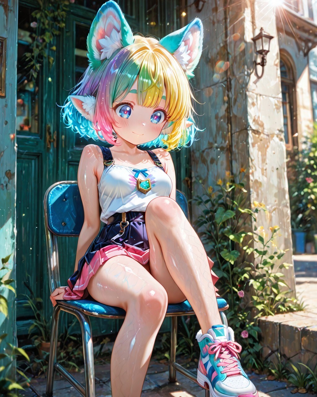 2枚）スニーカーとケモ耳エルフさん