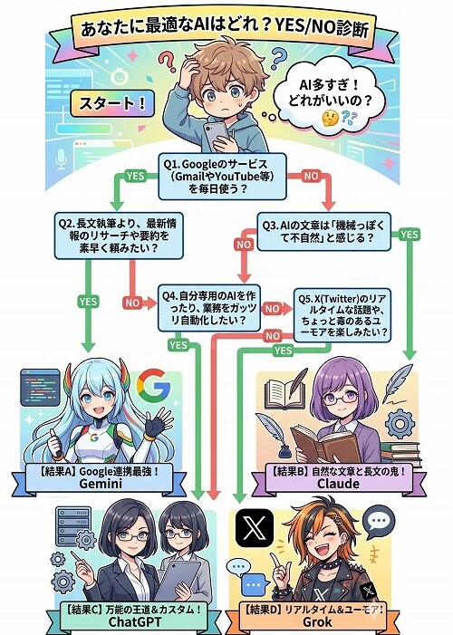 あなたに最適なAIはどれ？相性ピッタリAI診断