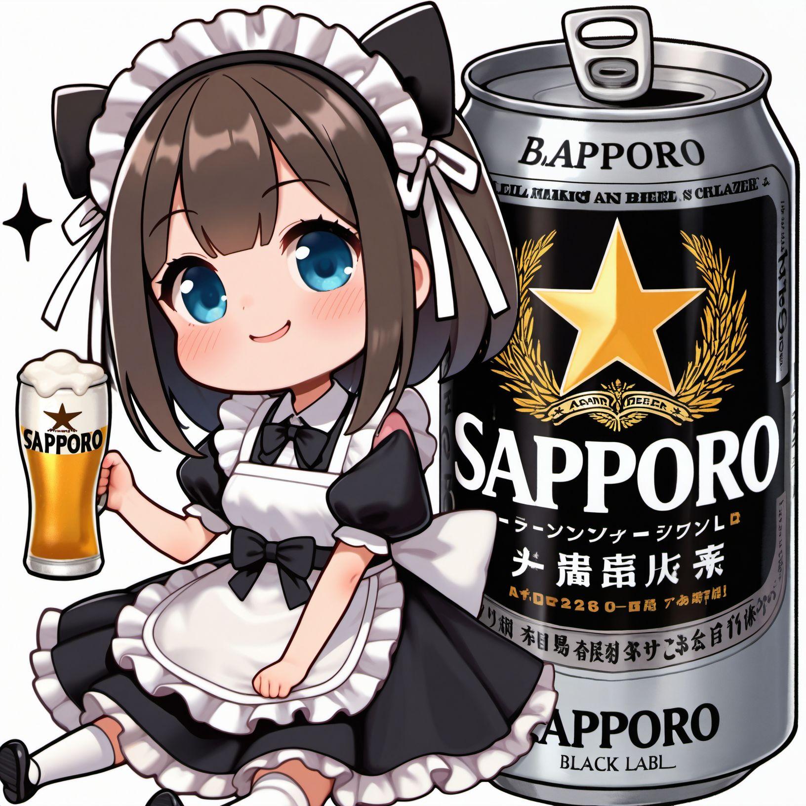 晩酌する小さなメイドさん