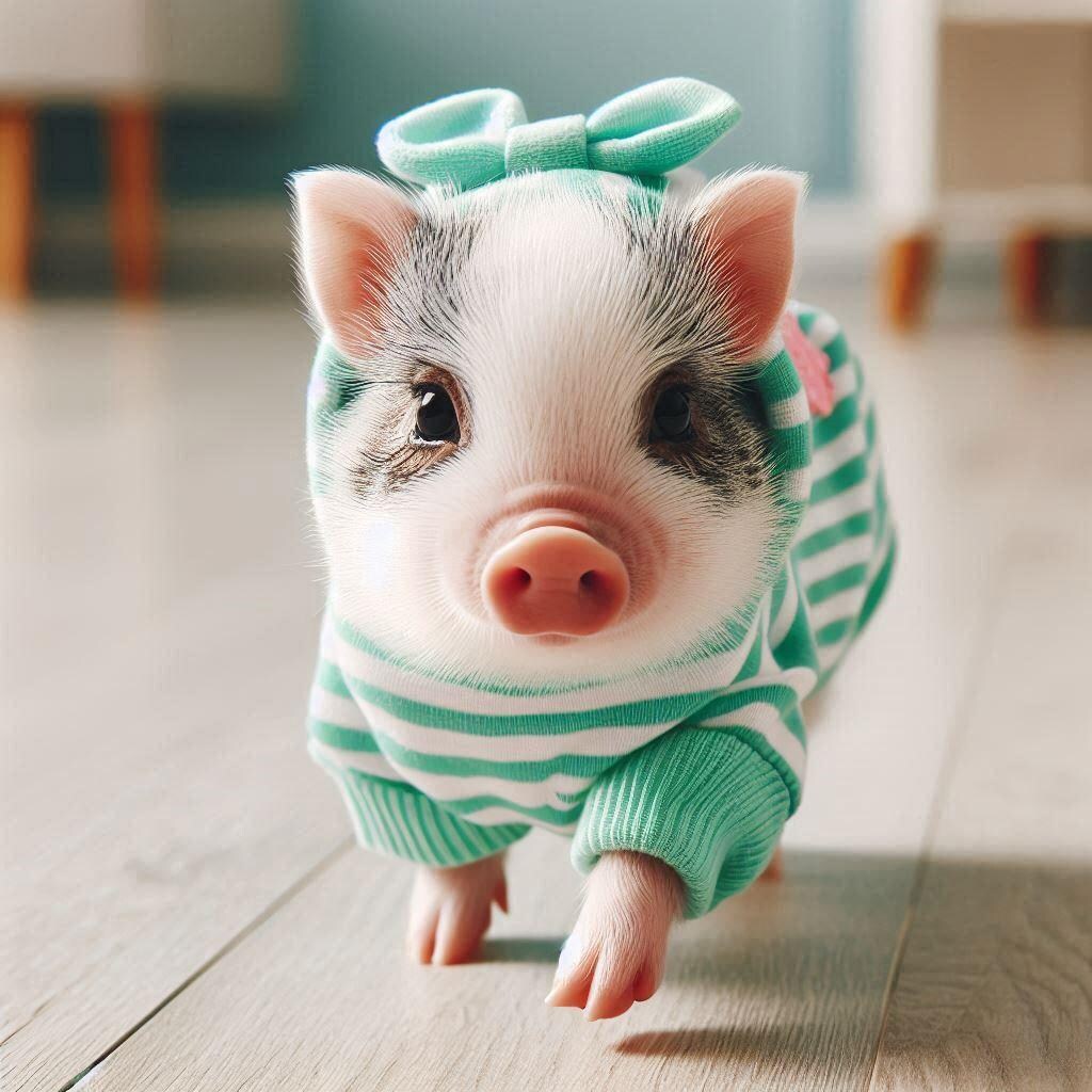 お散歩ミニブタ