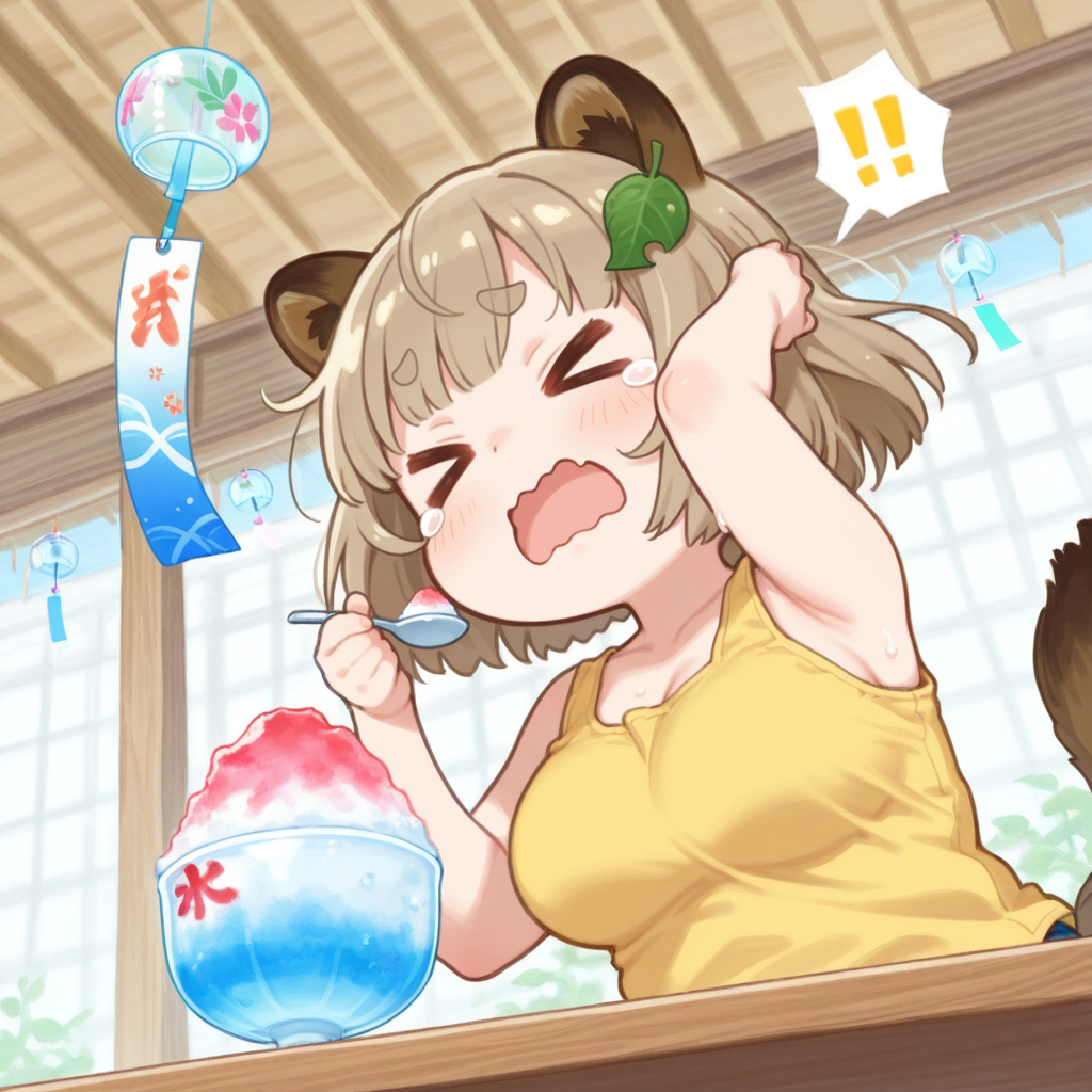 かき氷を勢いよく食べると...