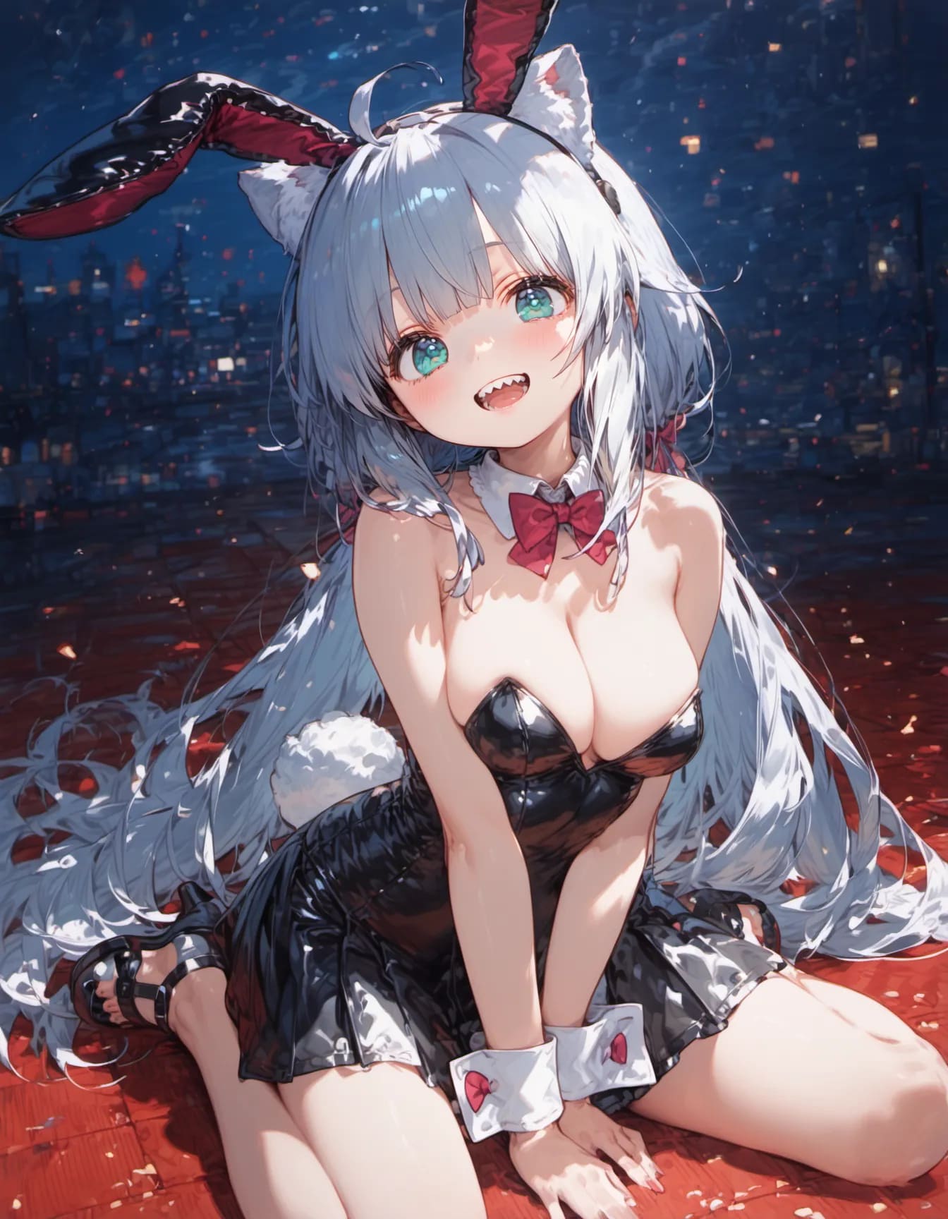 Moonlit Bunny's Mischievous Smile