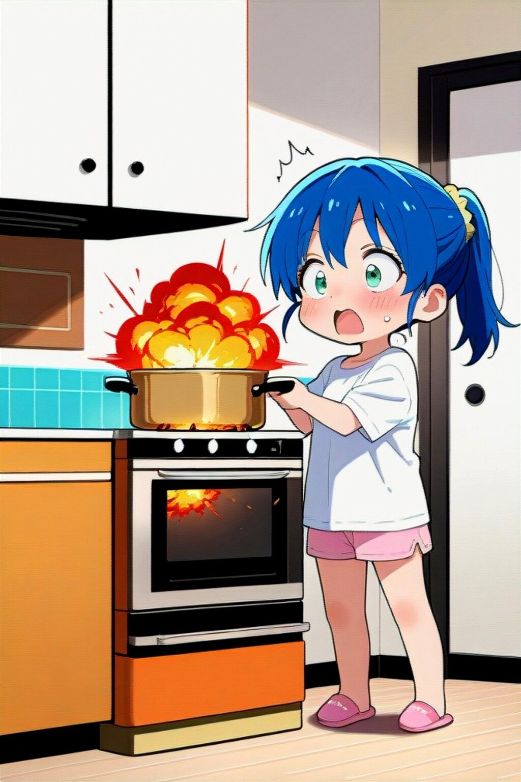 料理が苦手な青髪ちゃん