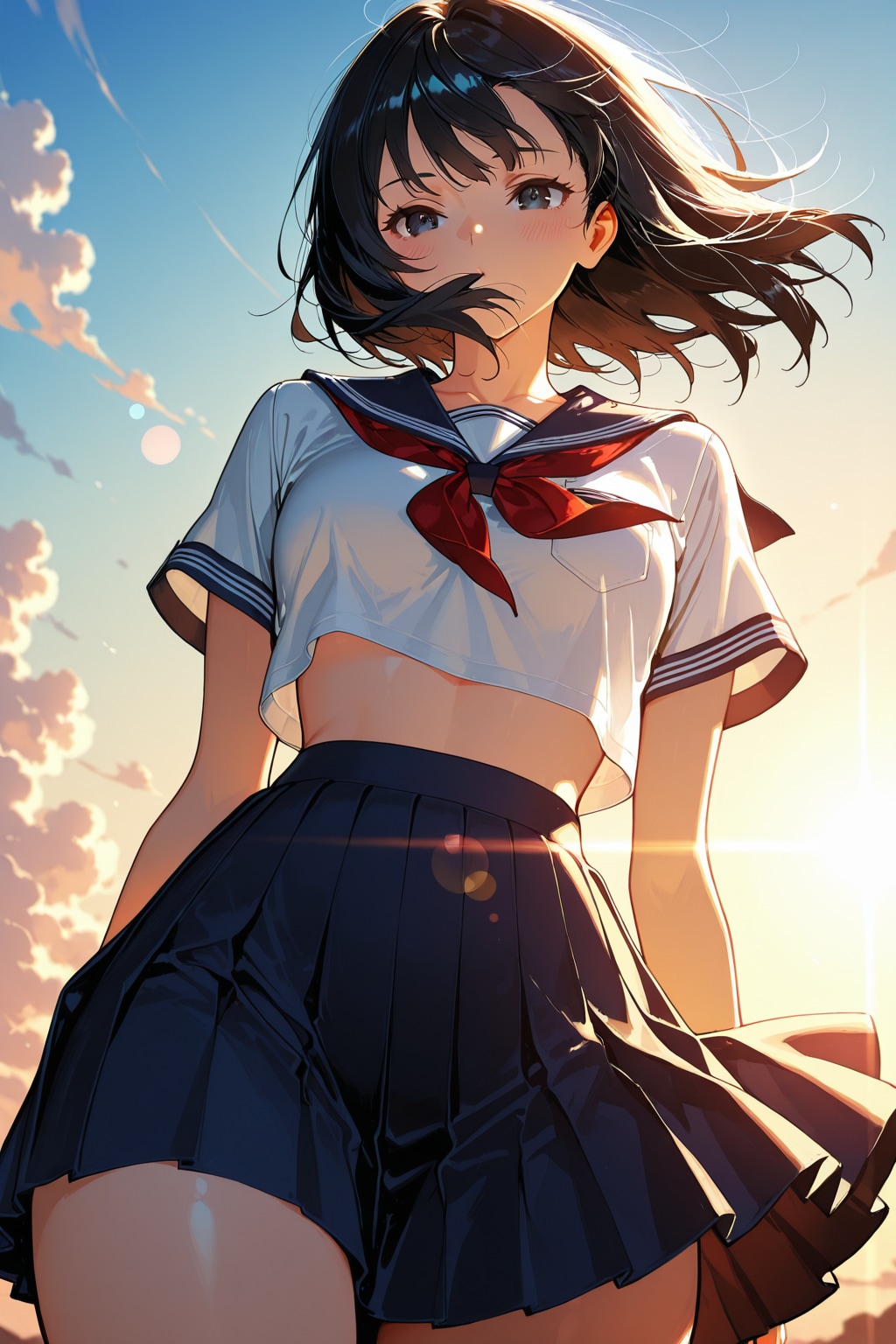下から…