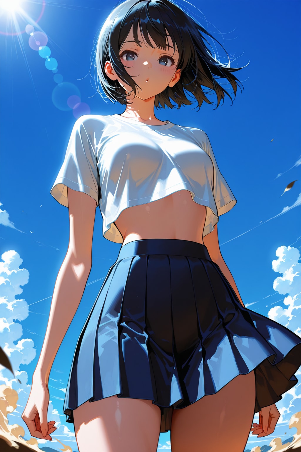 下から…