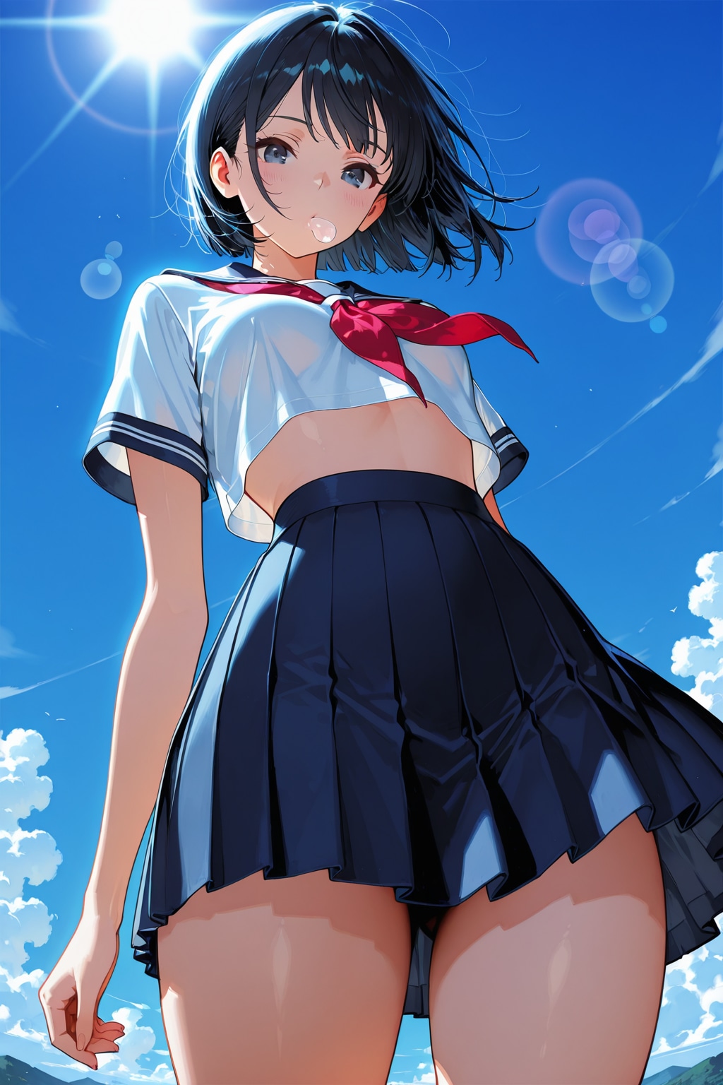 下から…