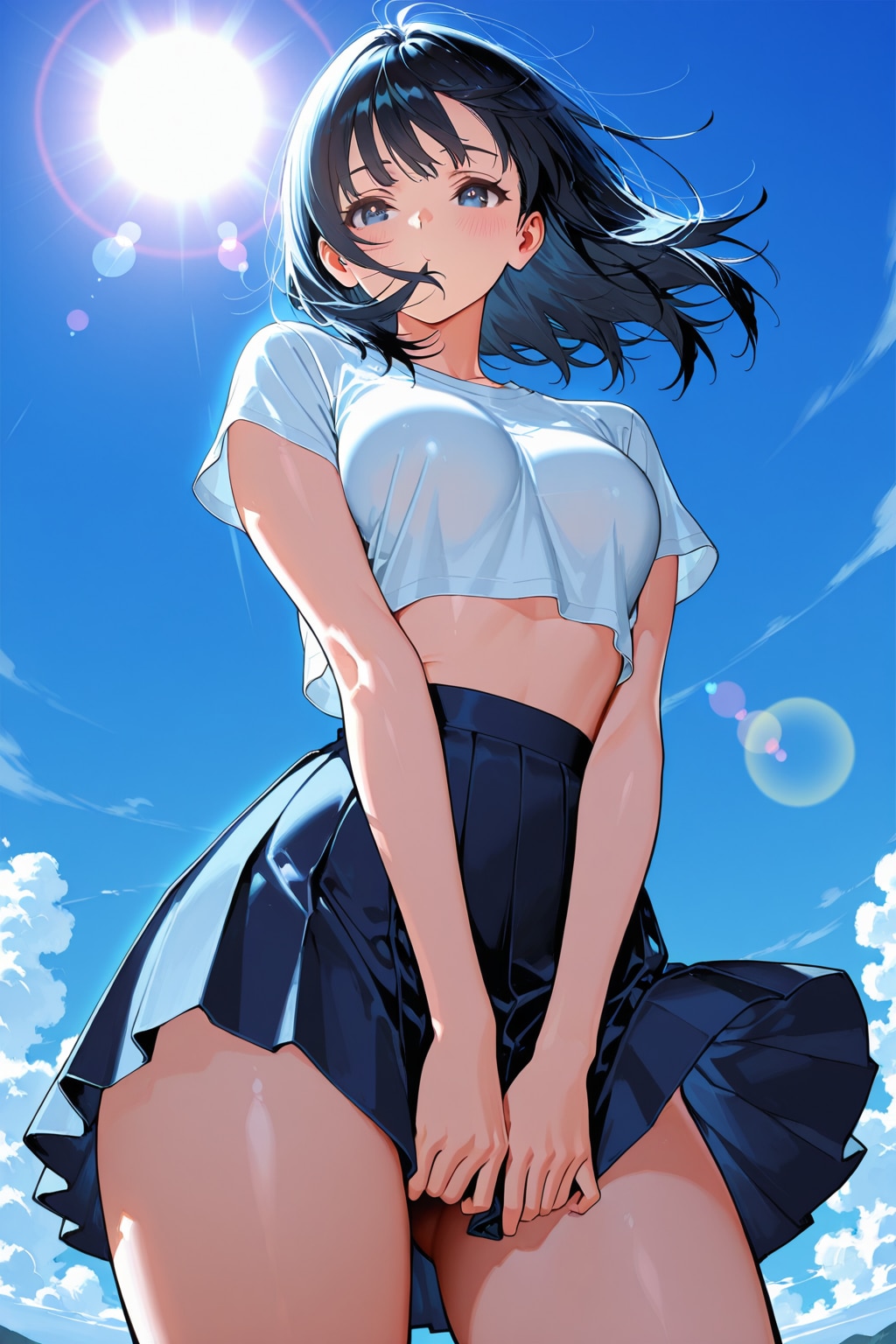 下から…