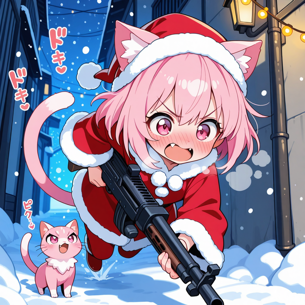 クリスマスでもにゃわばり争いが絶えにゃいねこ。