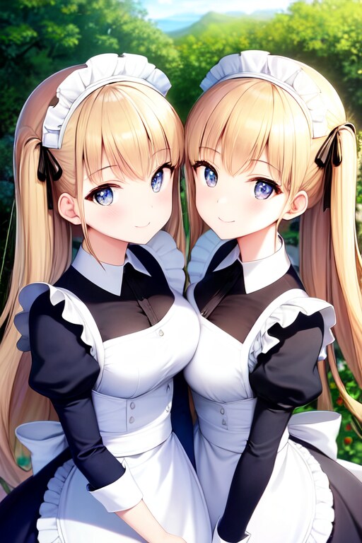 双子メイドちゃん | の人気AIイラスト・グラビア