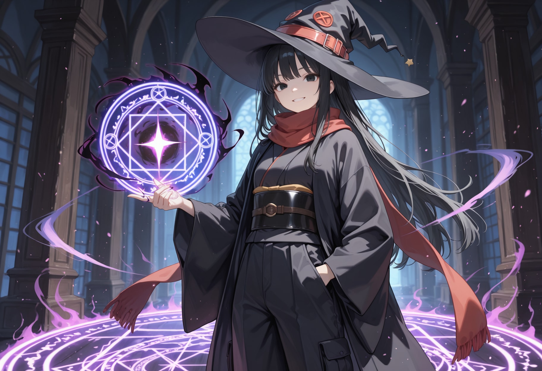 闇魔法を発動する魔女さん | の人気AIイラスト・グラビア